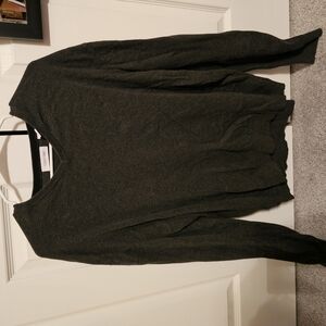 Calvin Klein Dark Gray V-Neck Mens Sweater: Extra Large